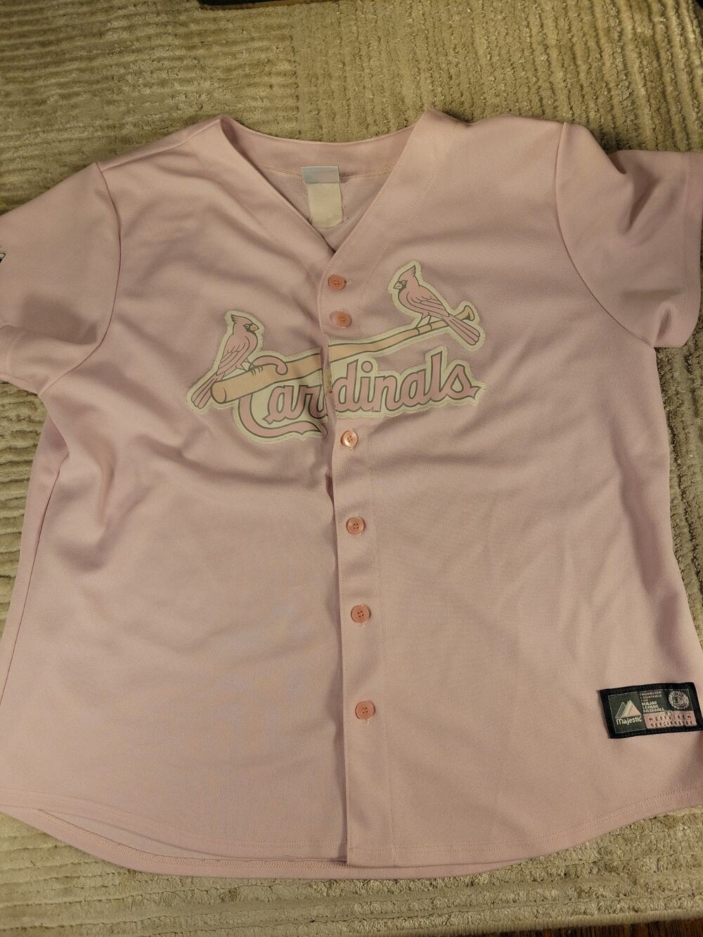 Majestic St. Louis Cardinals Jersey Baseball MLB Womens Large Adult Button Up